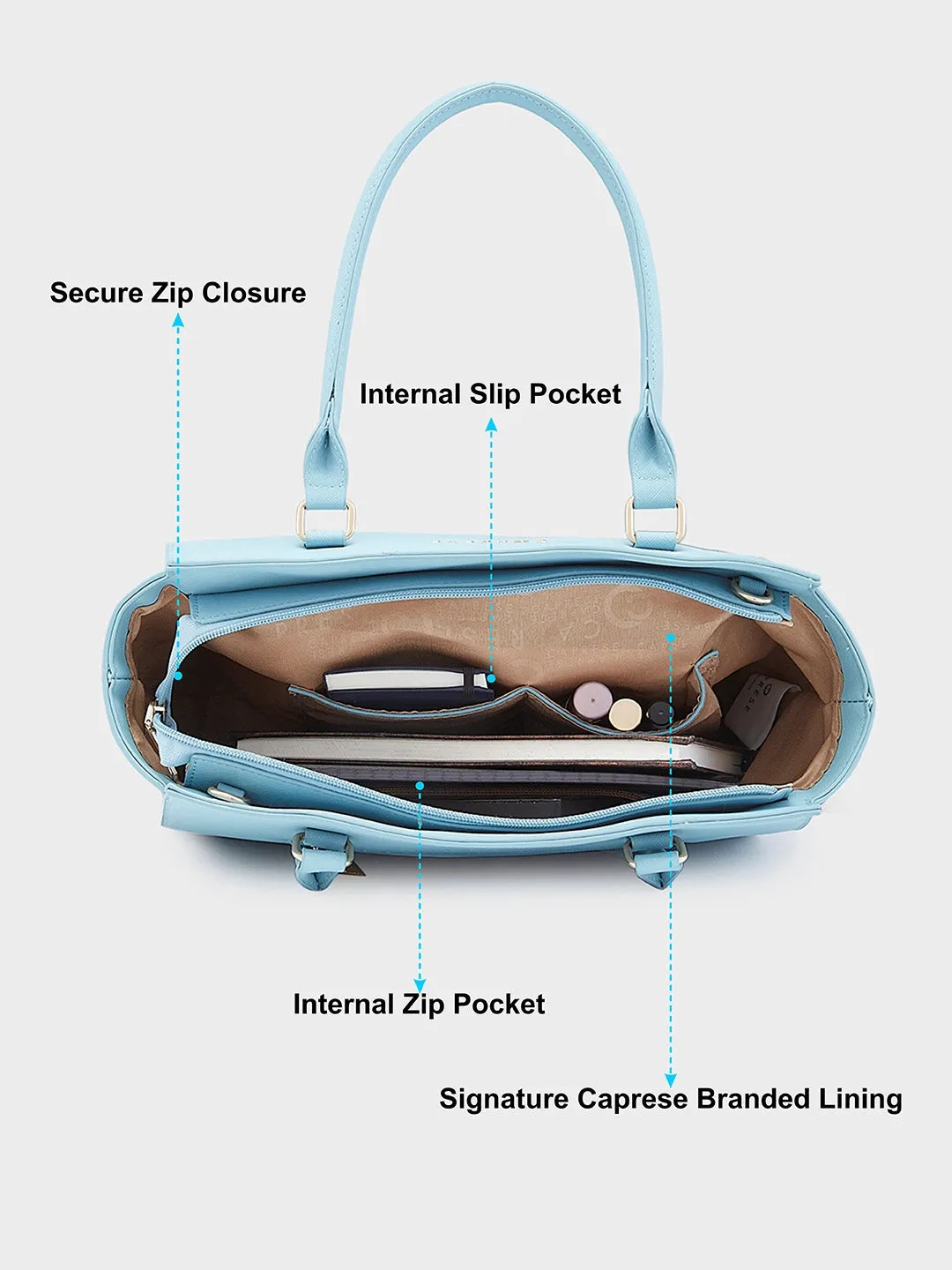 Caprese Rima Medium Blue Tote Bag