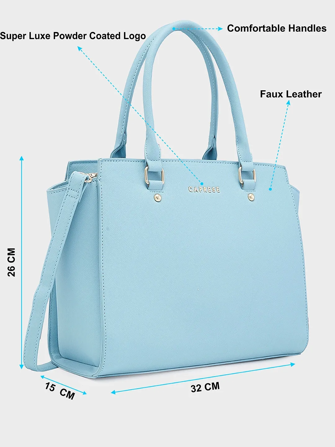 Caprese Rima Medium Blue Tote Bag