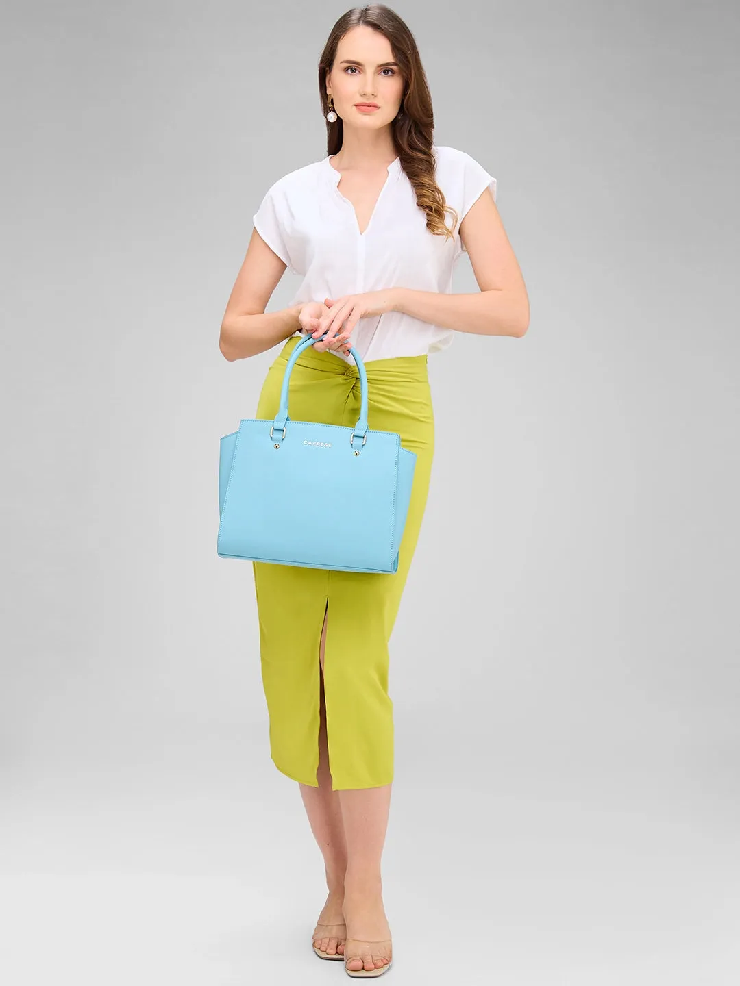 Caprese Rima Medium Blue Tote Bag