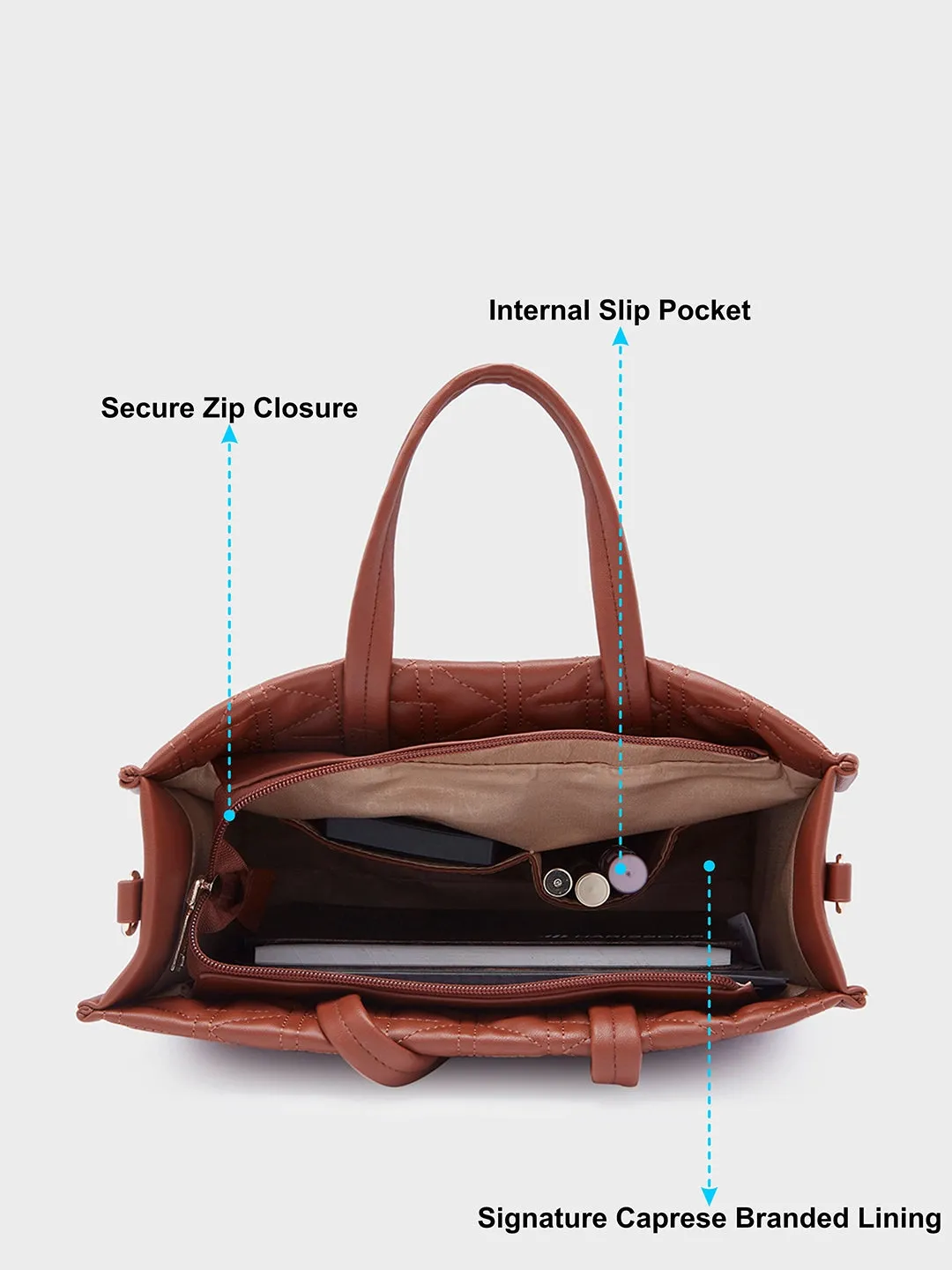 Caprese Ritva Medium Brown Tote Bag