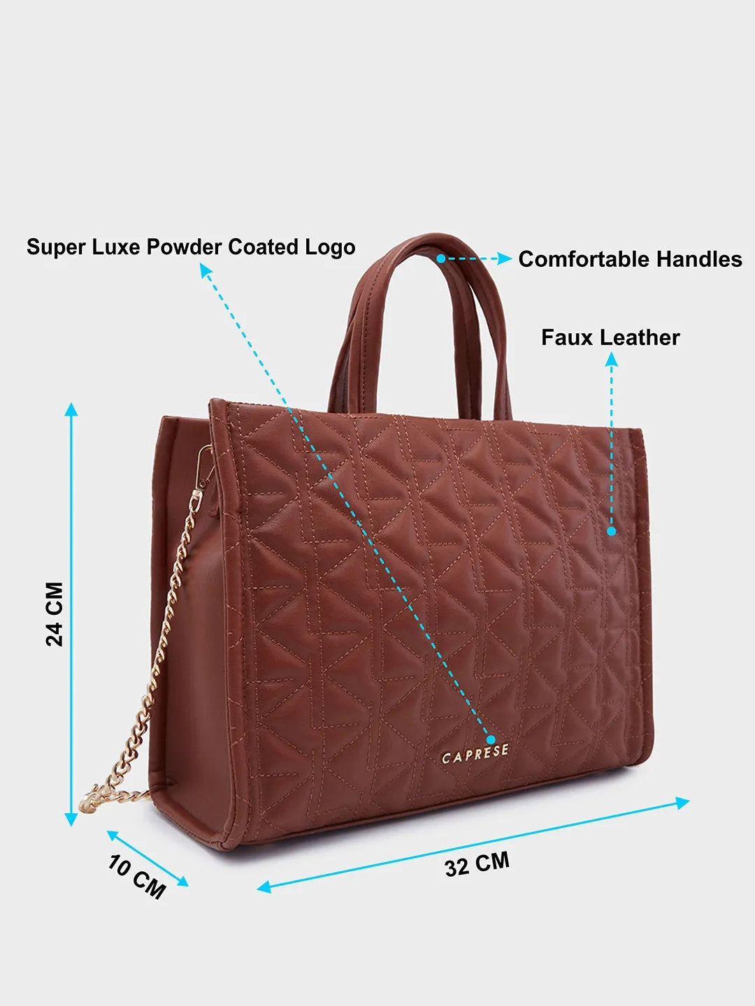 Caprese Ritva Medium Brown Tote Bag