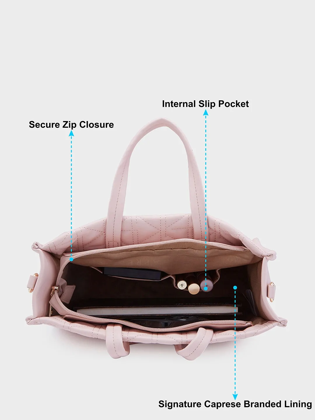 Caprese Ritva Medium Pink Tote Bag
