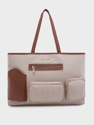 Caprese Roberta Large Beige Tote Bag