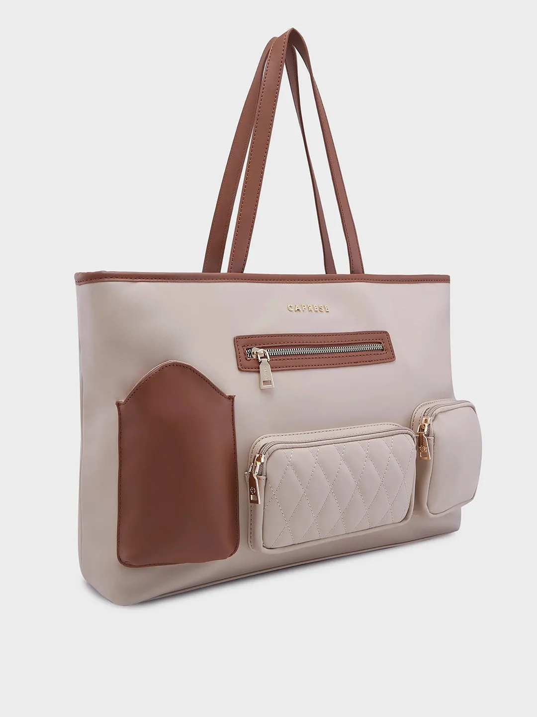Caprese Roberta Large Beige Tote Bag