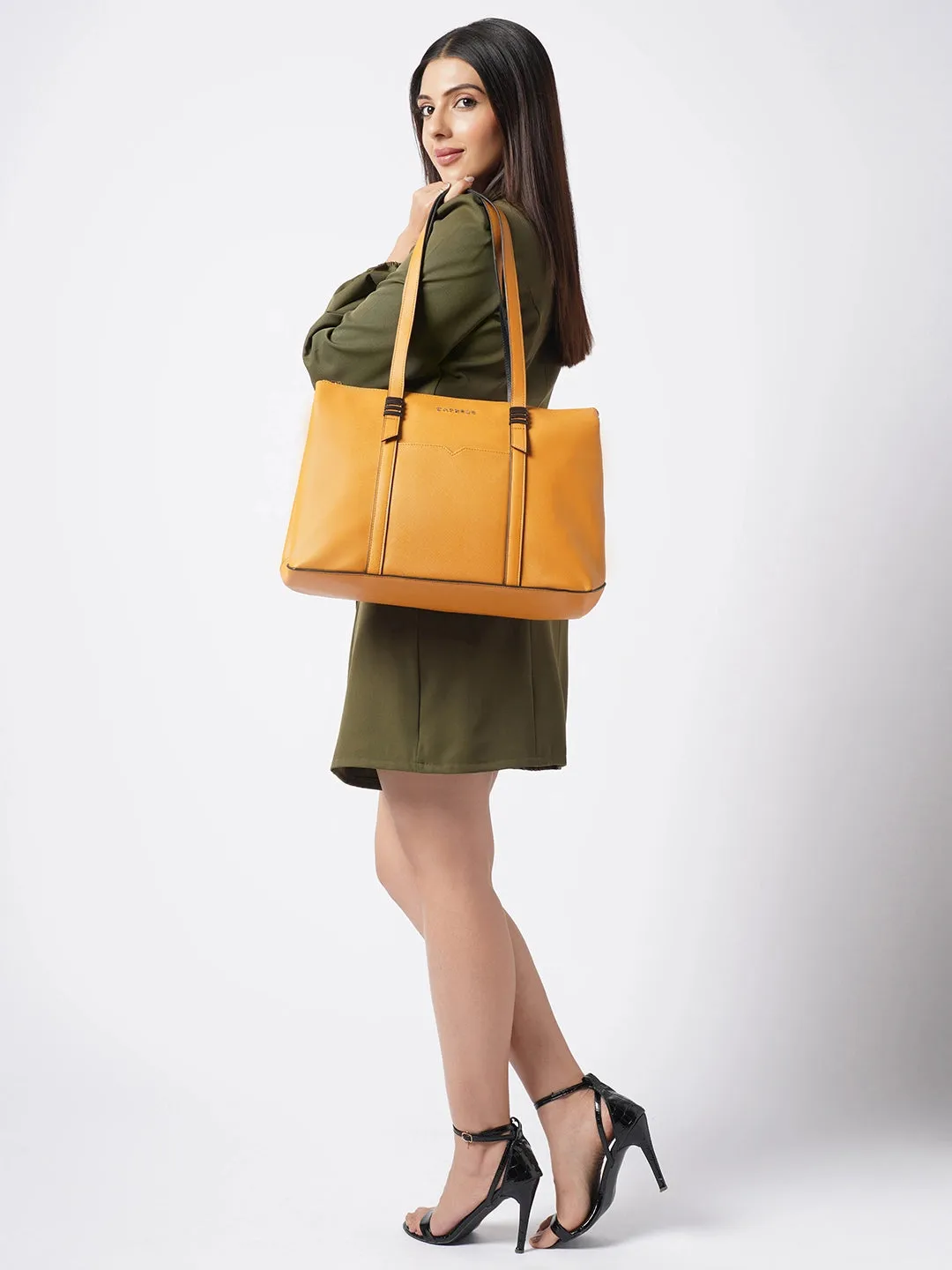 Caprese Roma Large Yellow Tote Bag