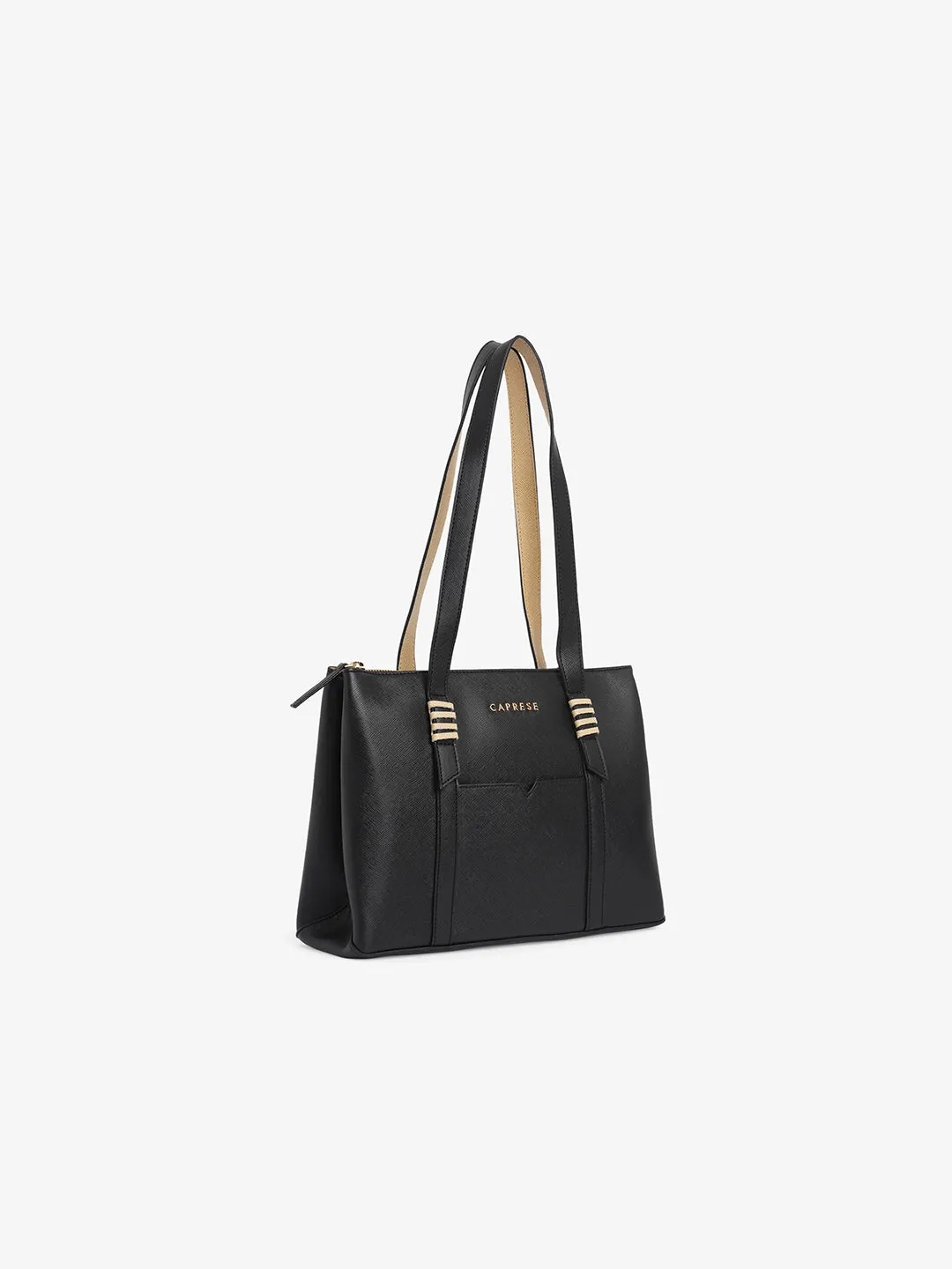Caprese Roma Medium Black Tote Bag