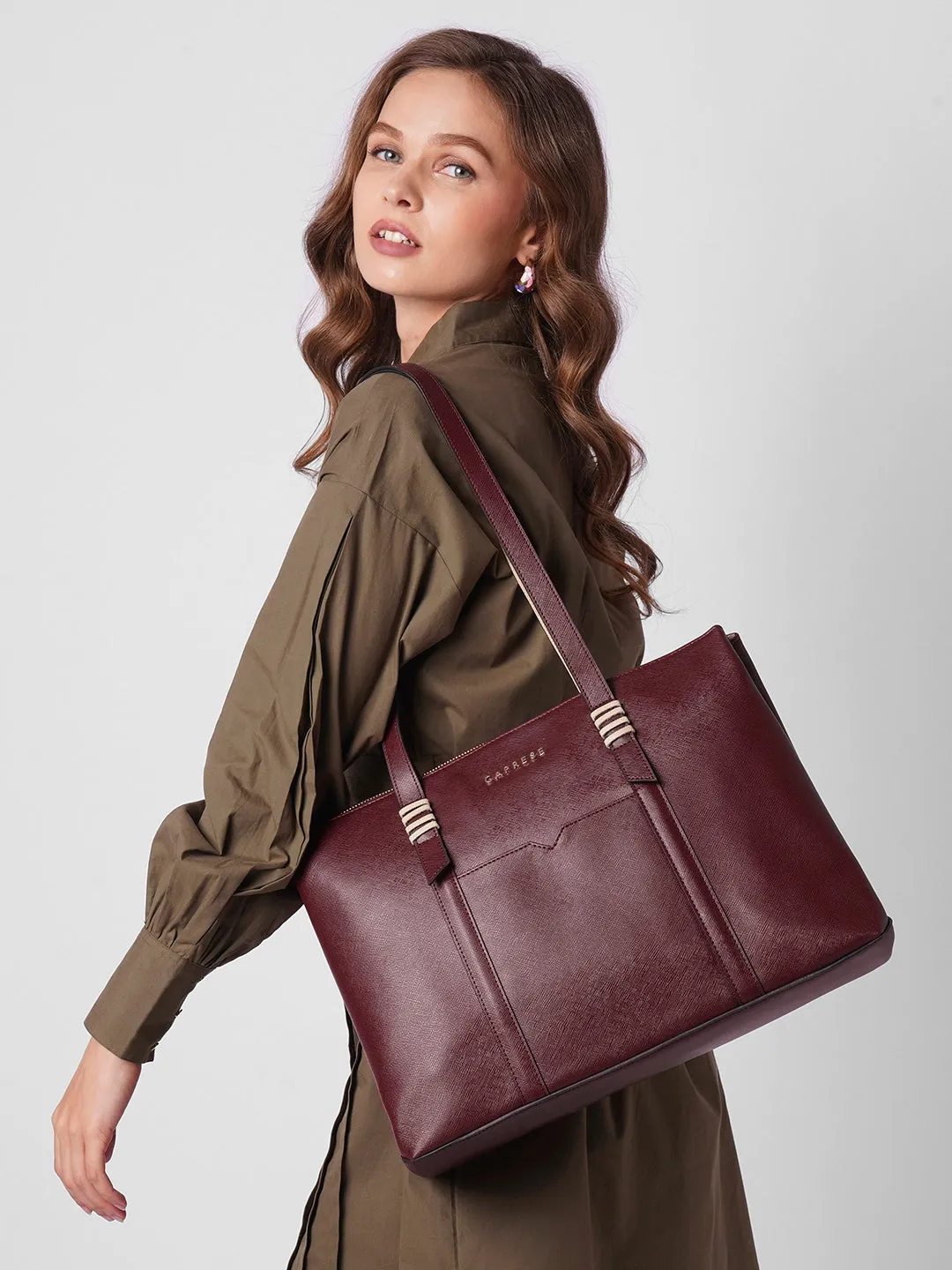 Caprese Roma Medium Red Tote Bag