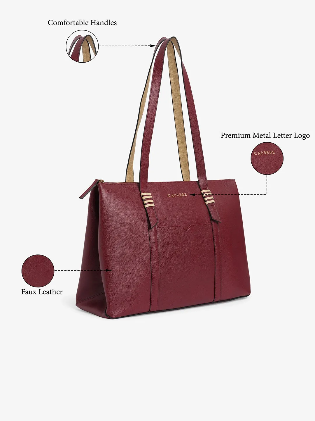 Caprese Roma Medium Red Tote Bag