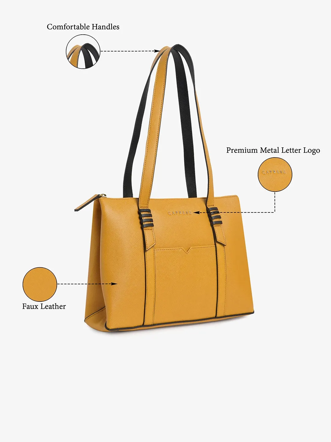 Caprese Roma Medium Yellow Tote Bag