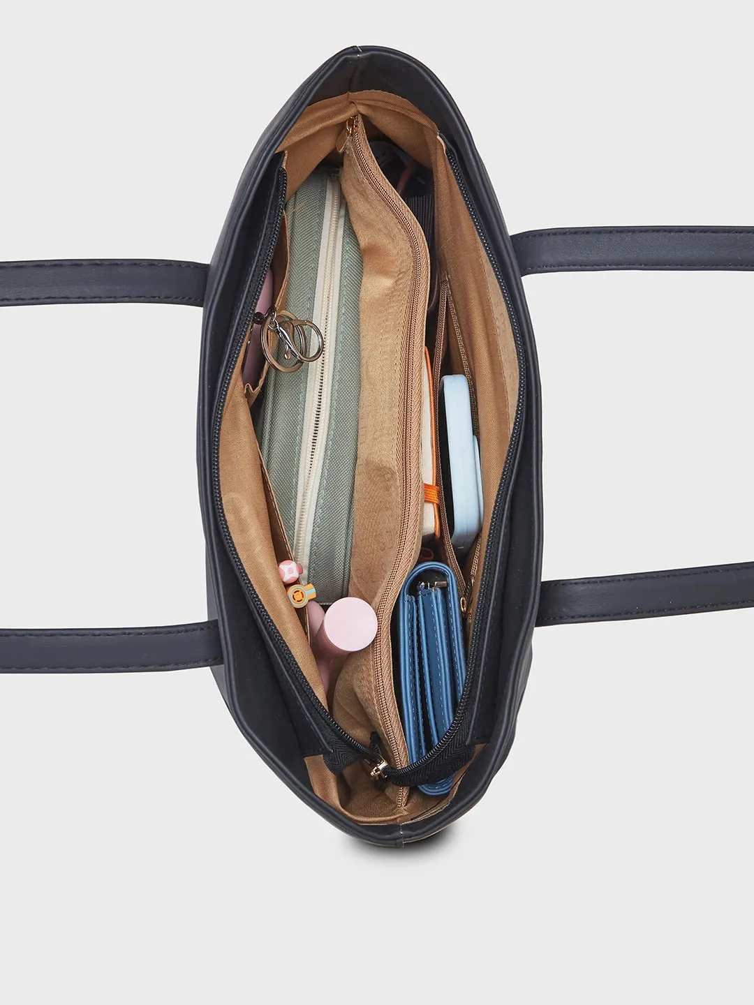 Caprese Romea Medium Black Tote Bag