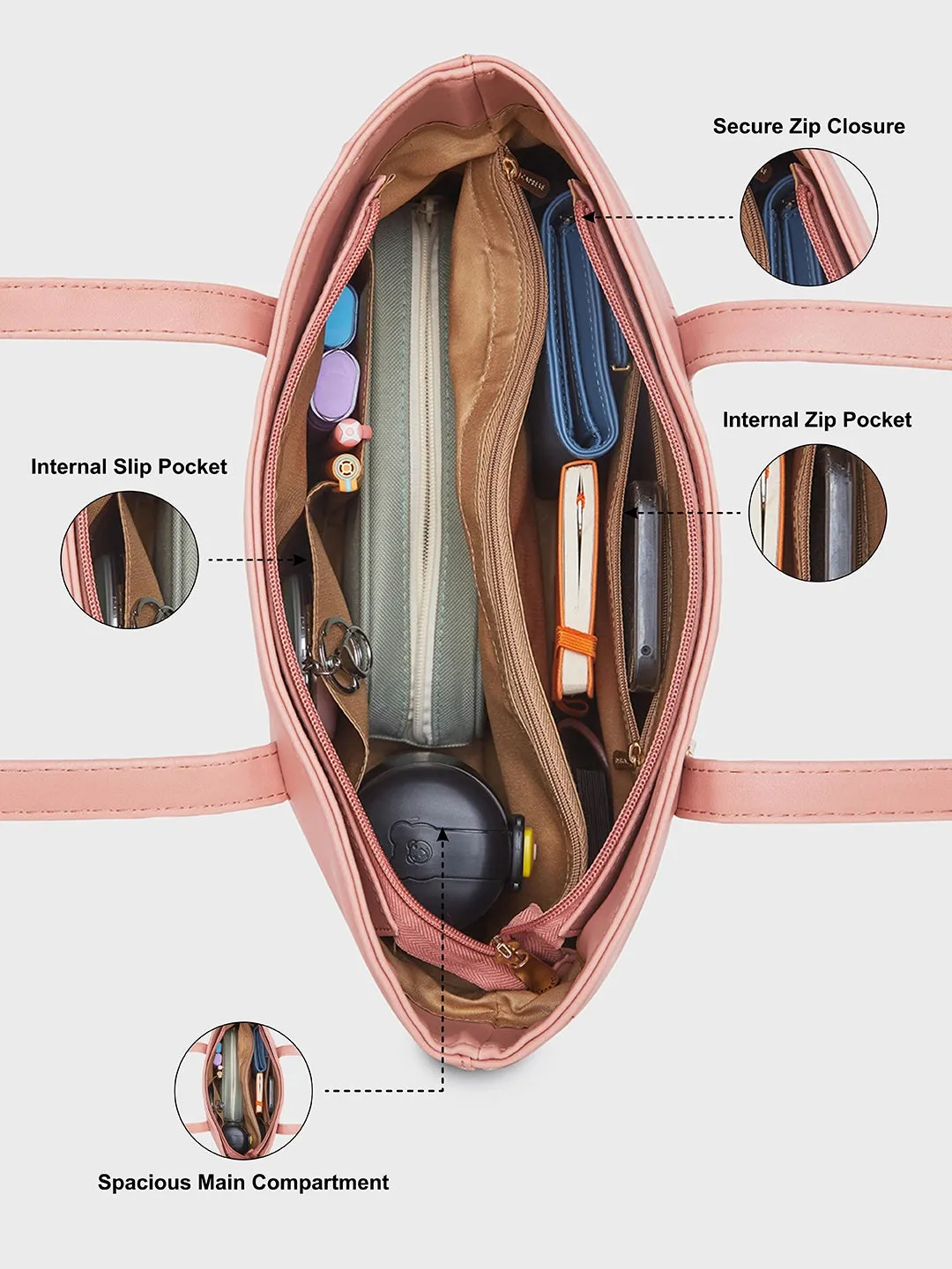 Caprese Romea Medium Blush Tote Bag