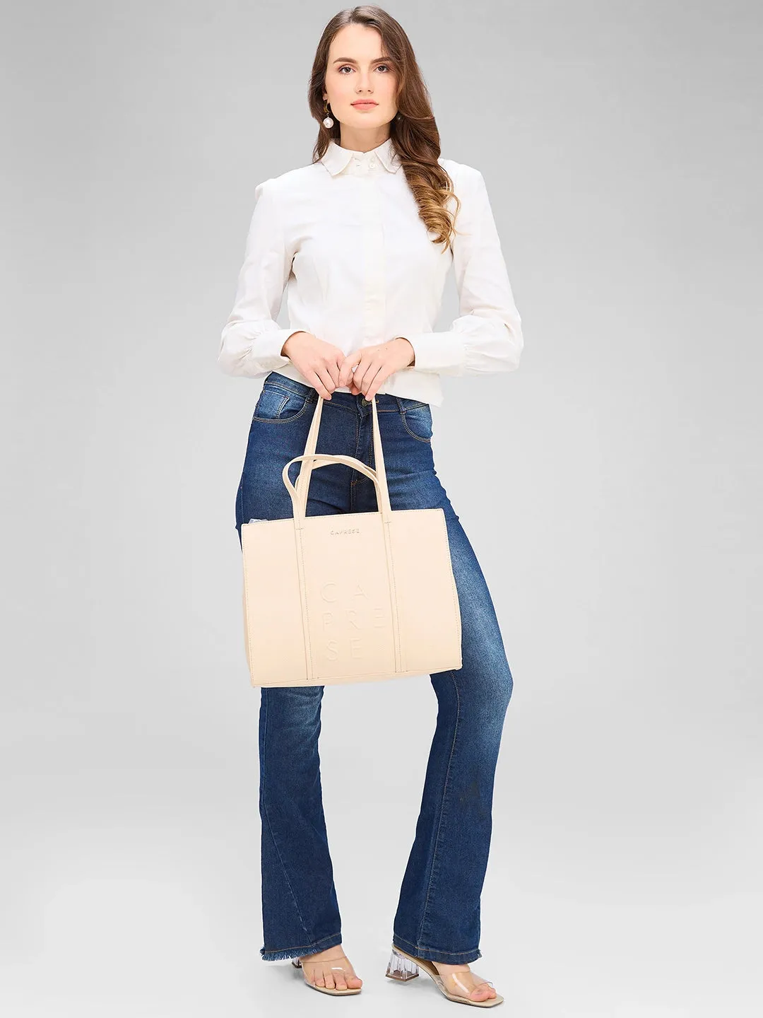 Caprese Roni Medium Beige Tote Bag