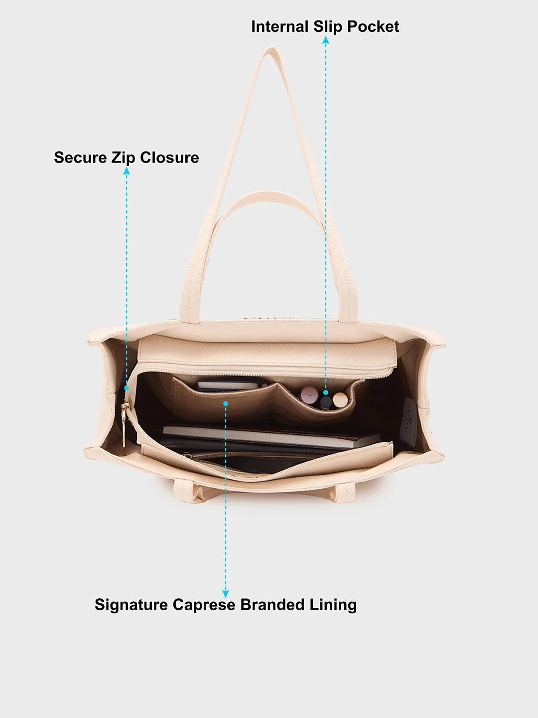Caprese Roni Medium Beige Tote Bag