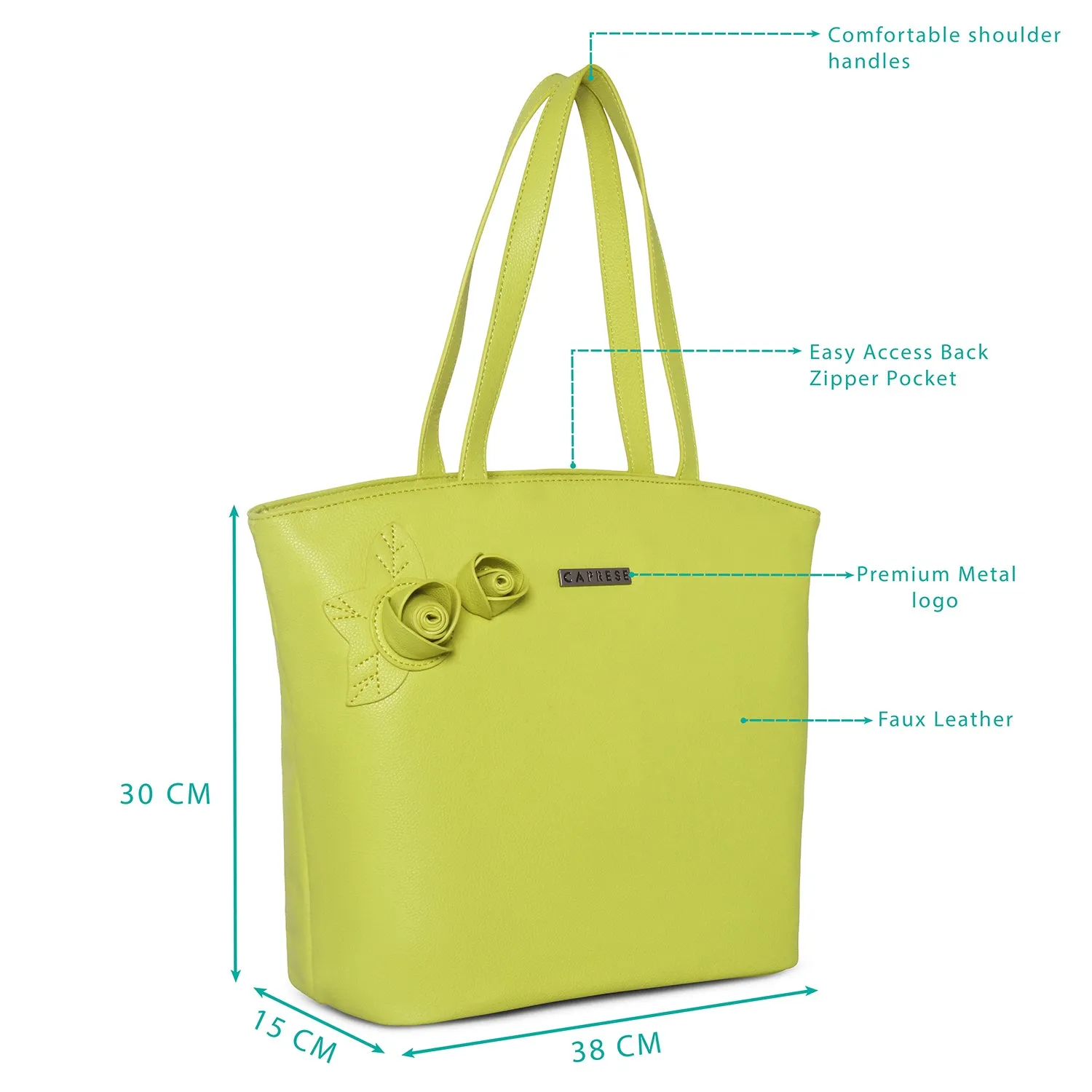 Caprese Rosamund Large Lime Satchel Bag