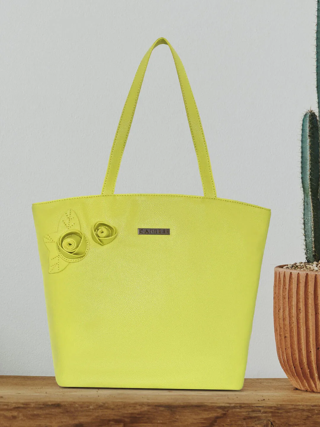 Caprese Rosamund Large Lime Satchel Bag