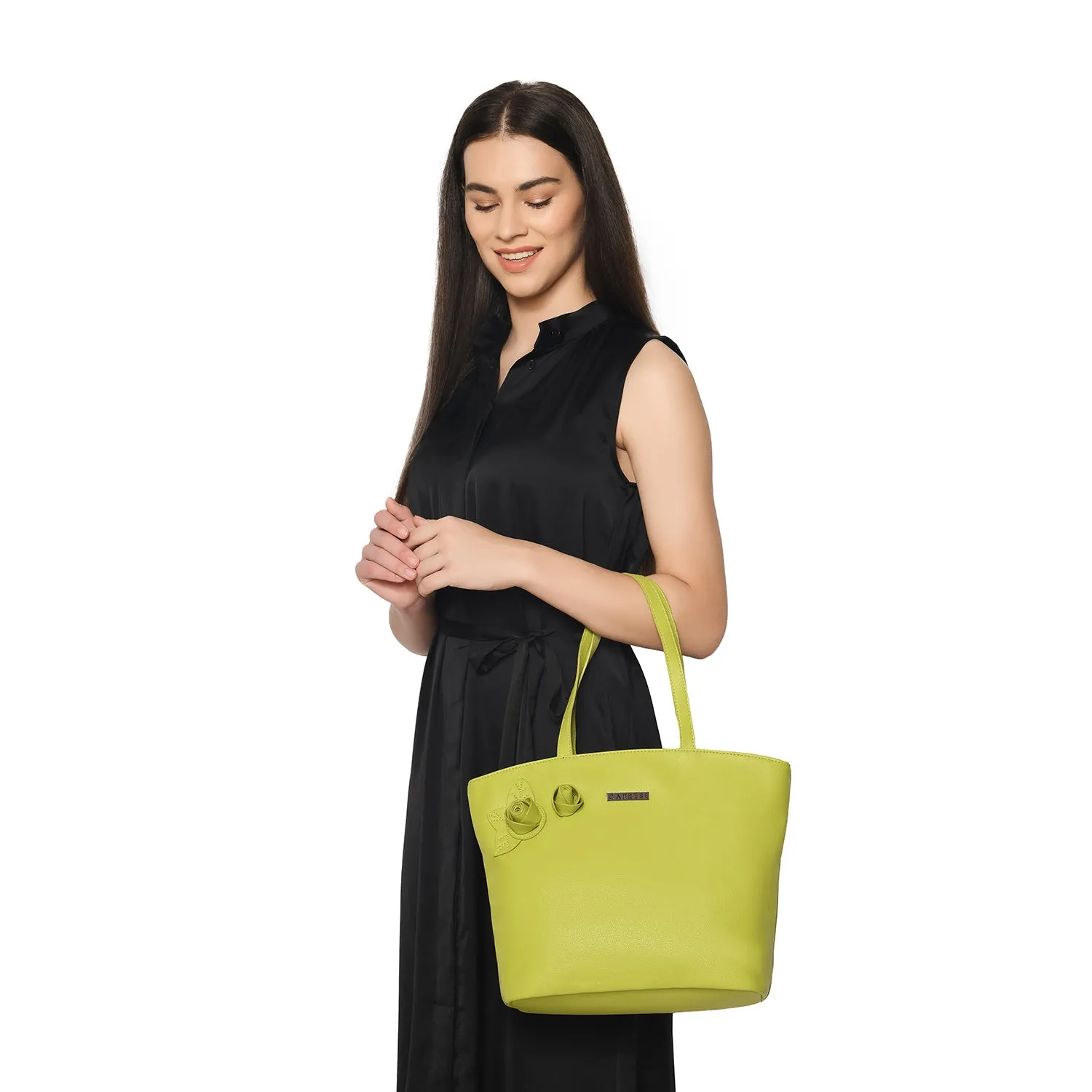 Caprese Rosamund Large Lime Satchel Bag