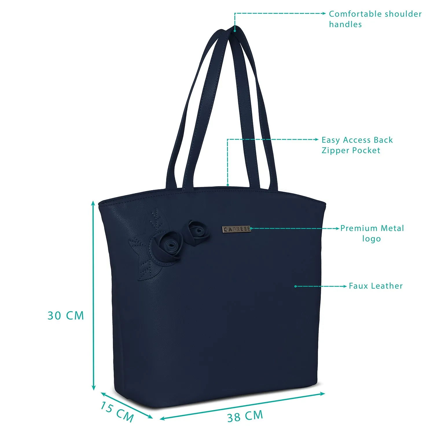 Caprese Rosamund Large Navy Satchel Bag