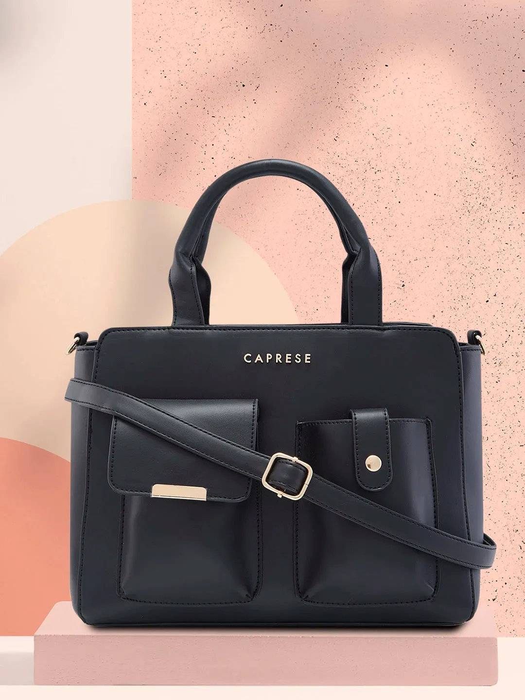 Caprese Roxena Medium Black Tote Bag