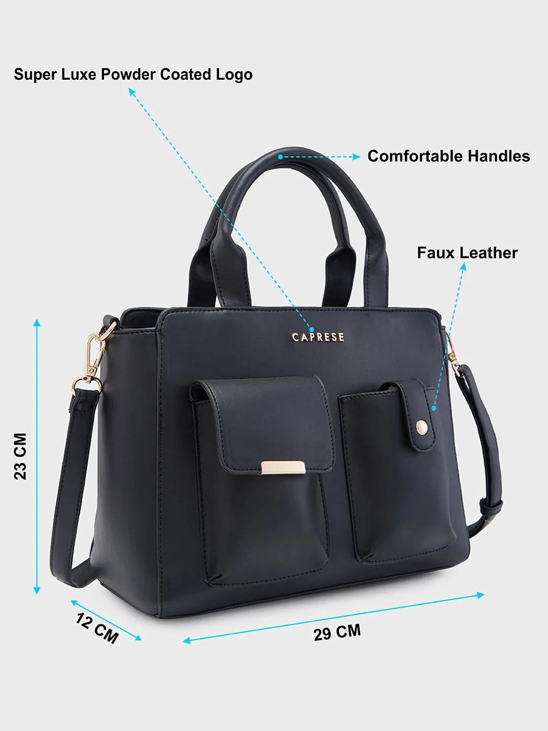 Caprese Roxena Medium Black Tote Bag