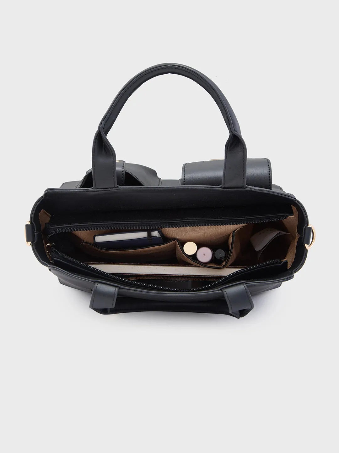 Caprese Roxena Medium Black Tote Bag