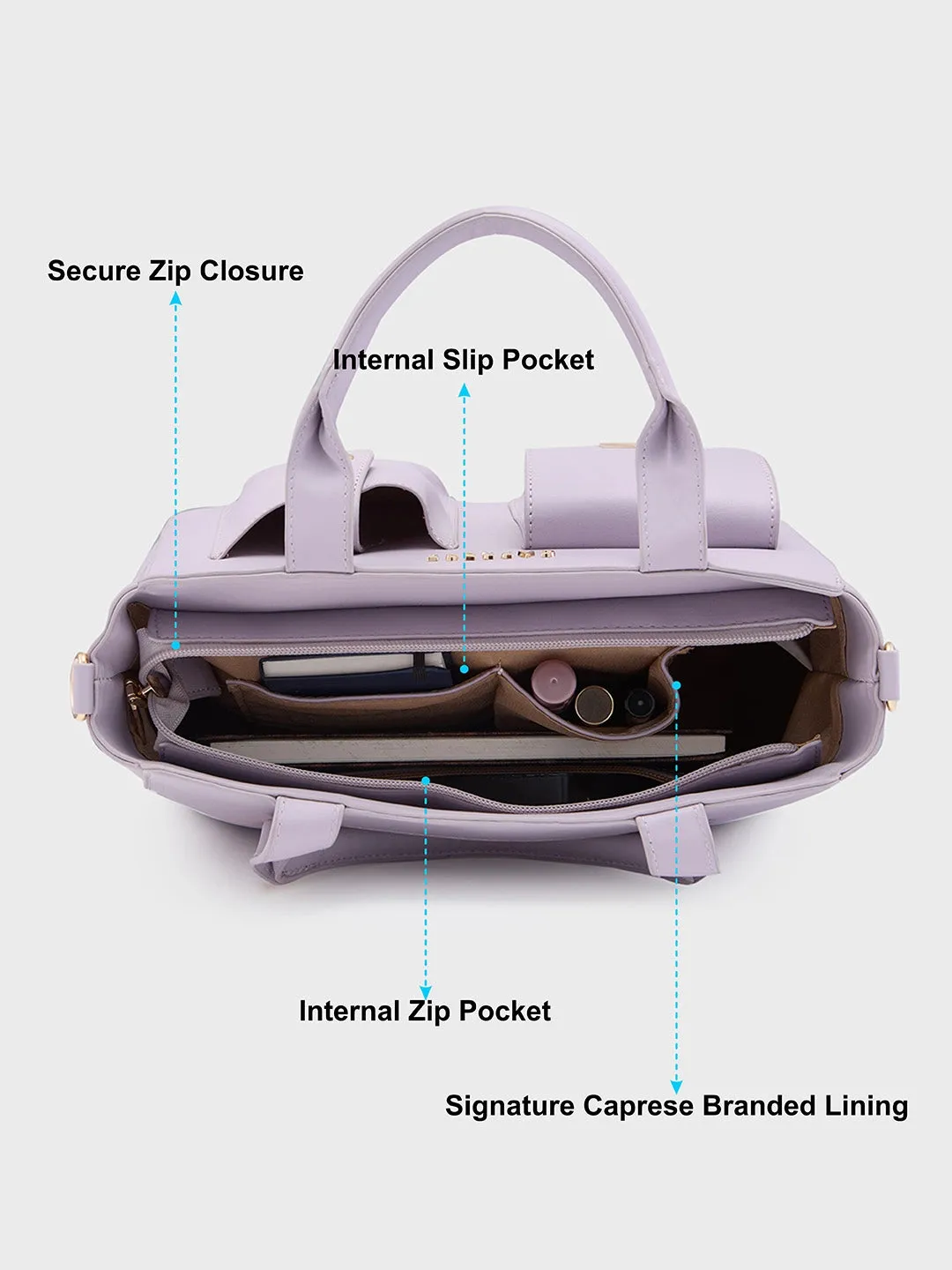 Caprese Roxena Medium Violet Tote Bag