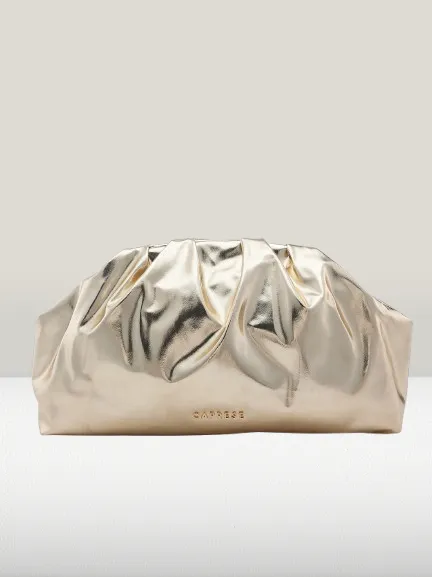Caprese Roxene Small Metallic Gold Clutch Bag