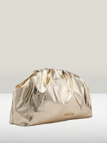 Caprese Roxene Small Metallic Gold Clutch Bag