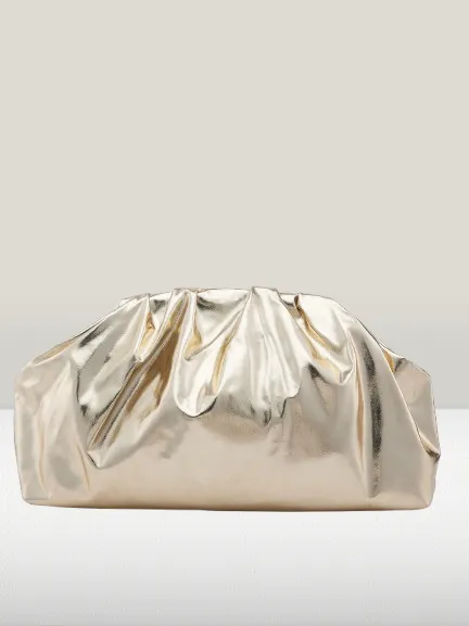 Caprese Roxene Small Metallic Gold Clutch Bag