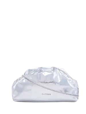 Caprese Roxene Small Metallic Silver Clutch Bag