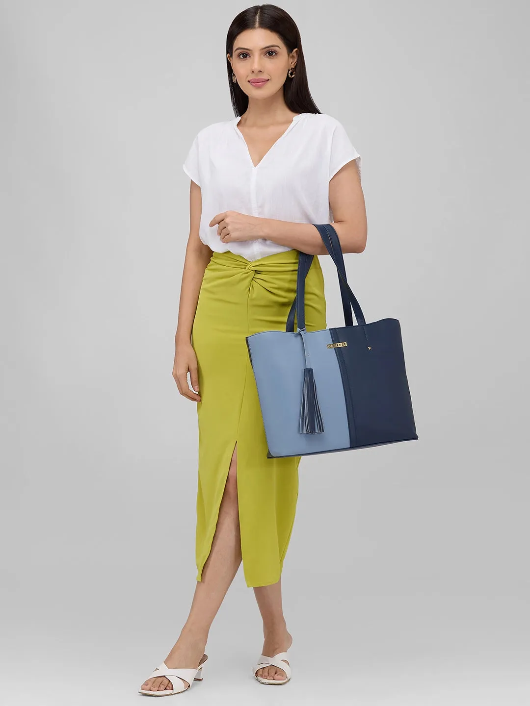 Caprese Sabreen Large Blue Navy Tote Bag