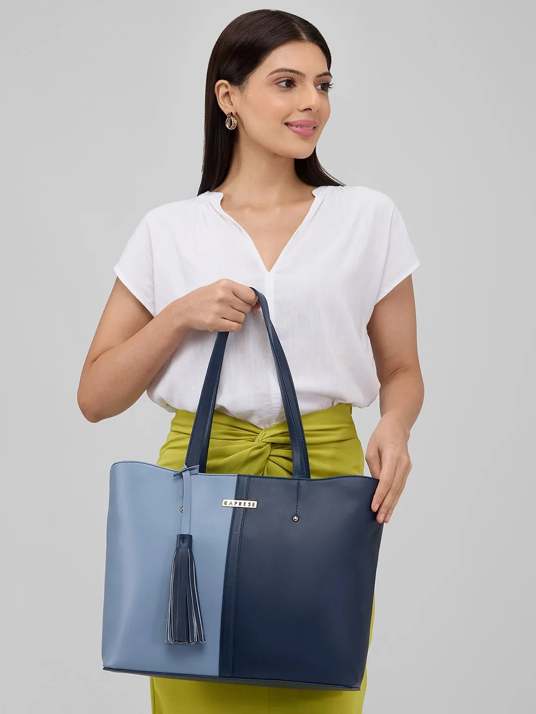 Caprese Sabreen Large Blue Navy Tote Bag