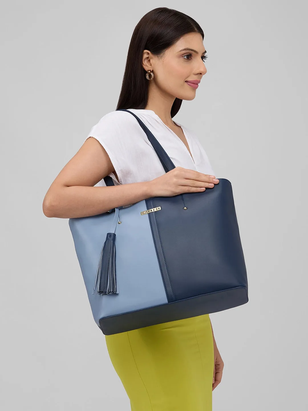 Caprese Sabreen Large Blue Navy Tote Bag