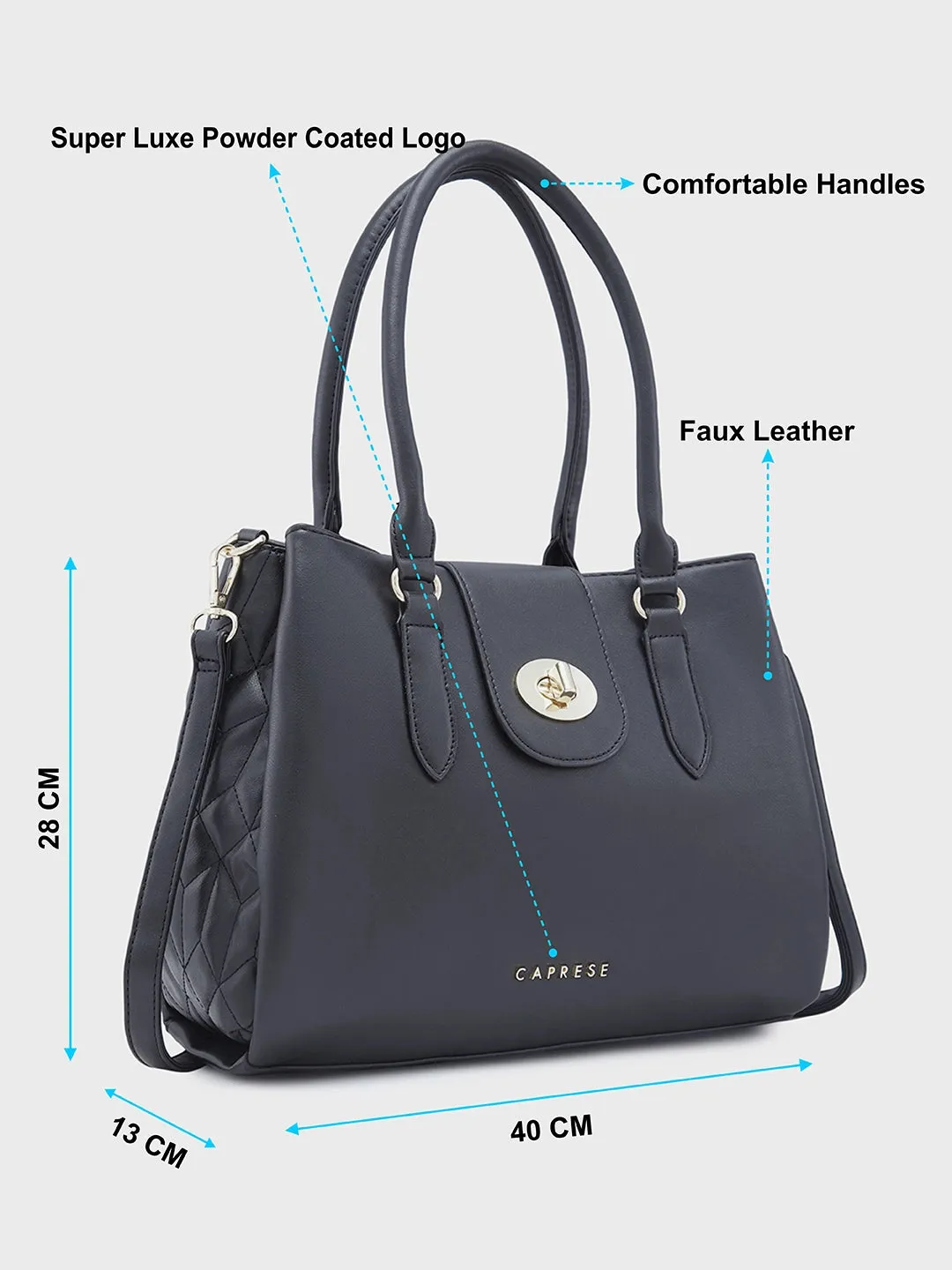 Caprese Sabrina Medium Black Satchel Bag