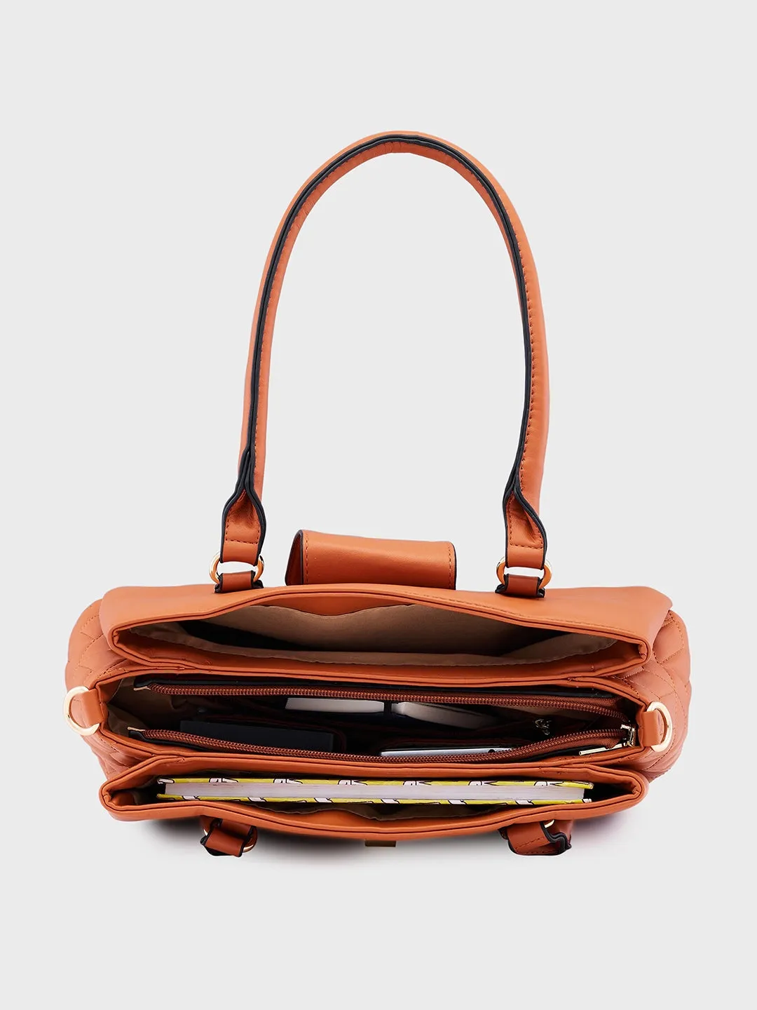Caprese Sabrina Medium Tan Satchel Bag