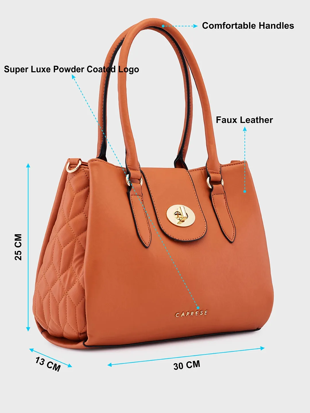 Caprese Sabrina Medium Tan Satchel Bag