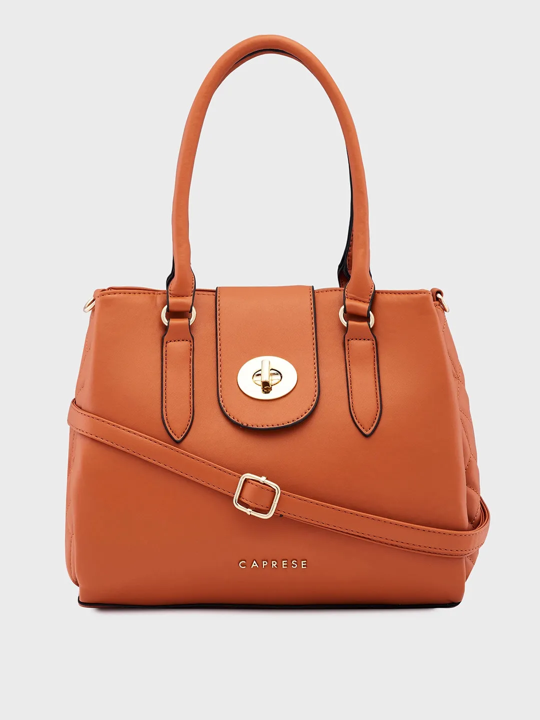 Caprese Sabrina Medium Tan Satchel Bag