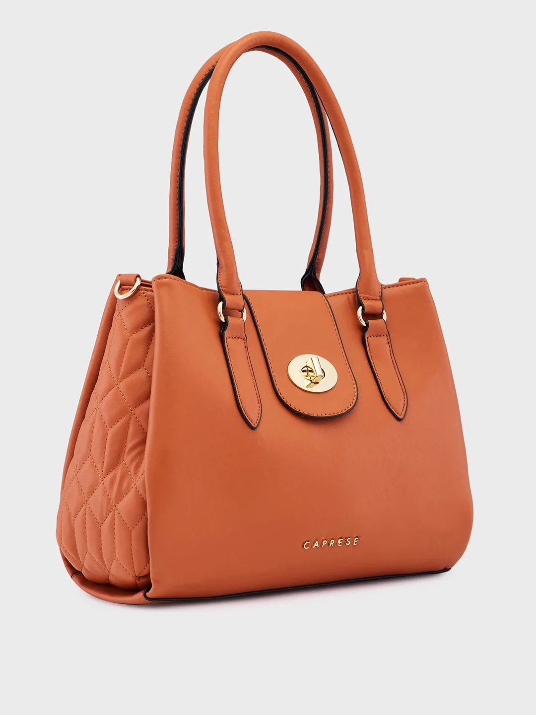 Caprese Sabrina Medium Tan Satchel Bag