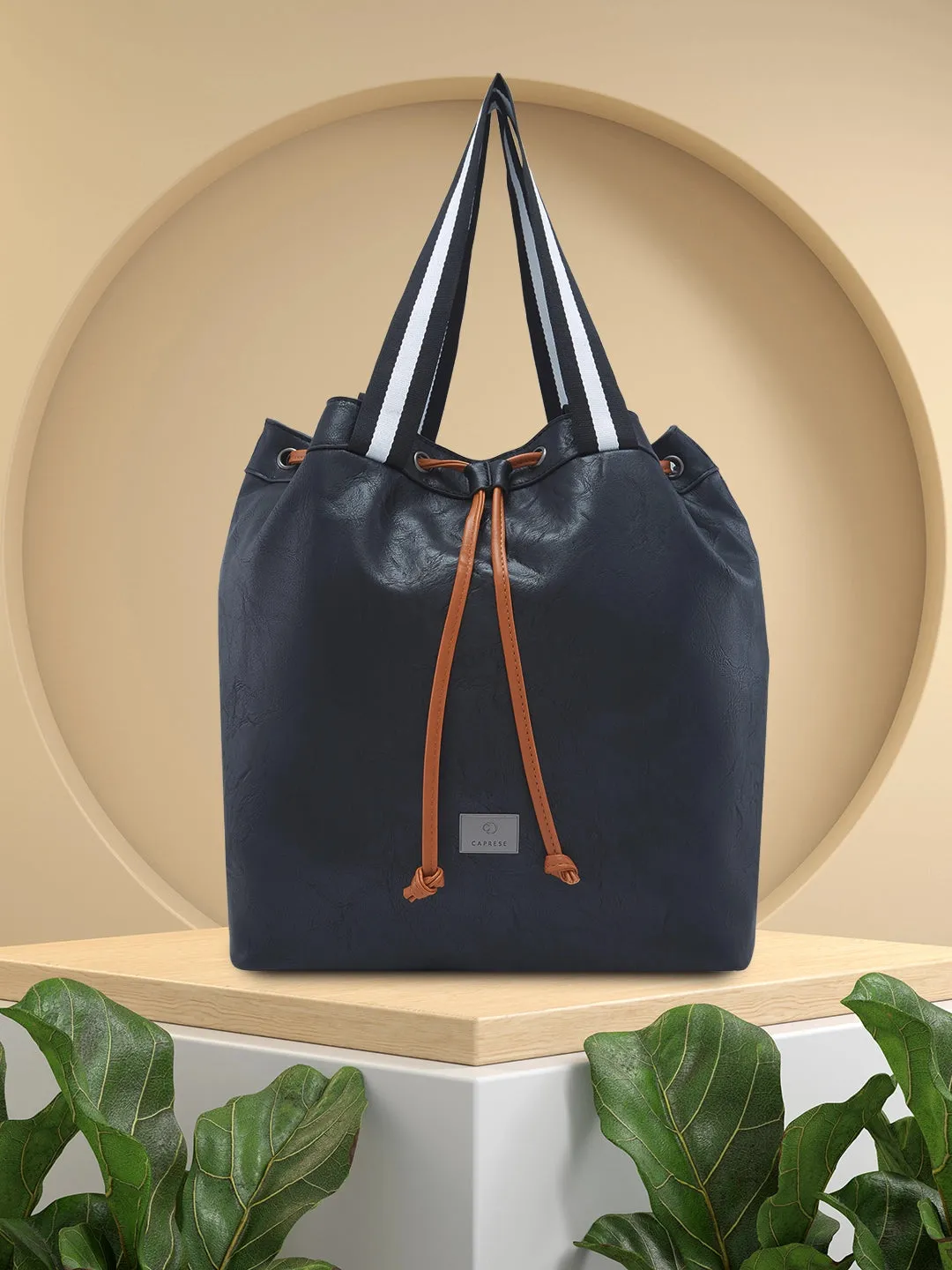 Caprese Sandie Large Black Satchel Bag