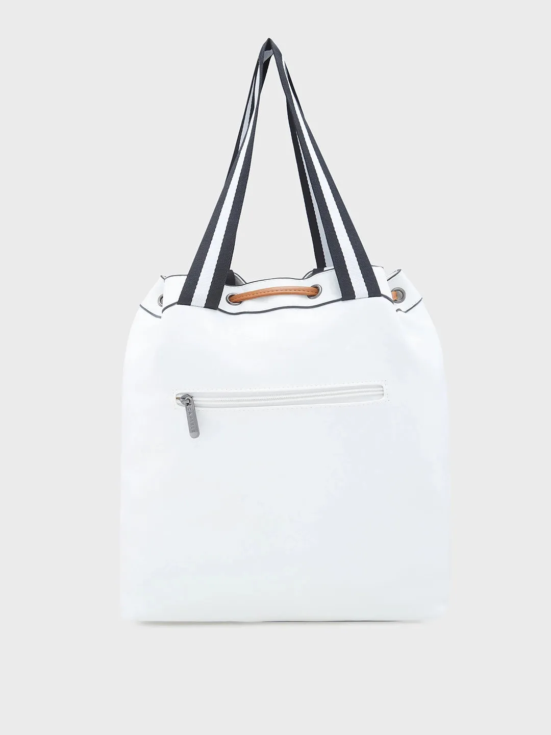 Caprese Sandie Large White Satchel Bag