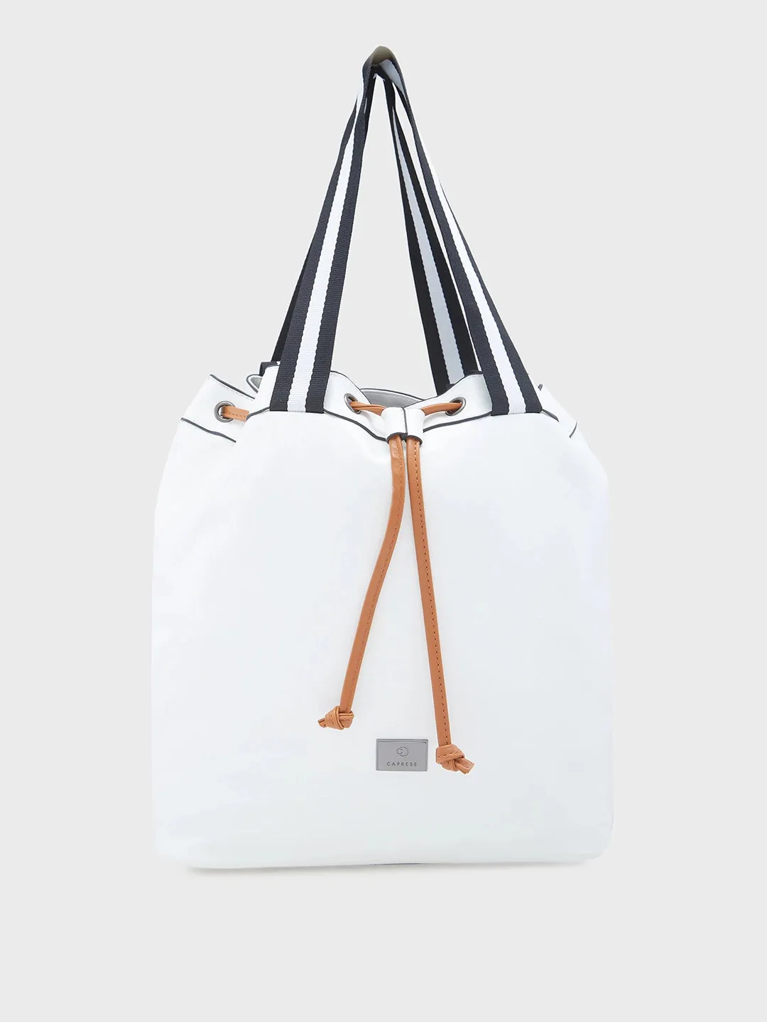 Caprese Sandie Large White Satchel Bag