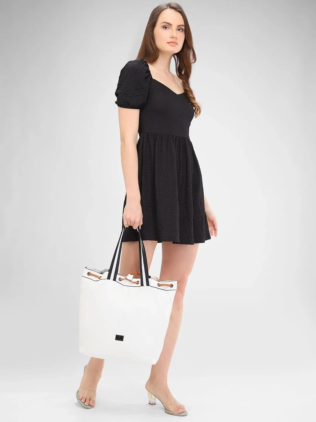 Caprese Sandie Large White Satchel Bag