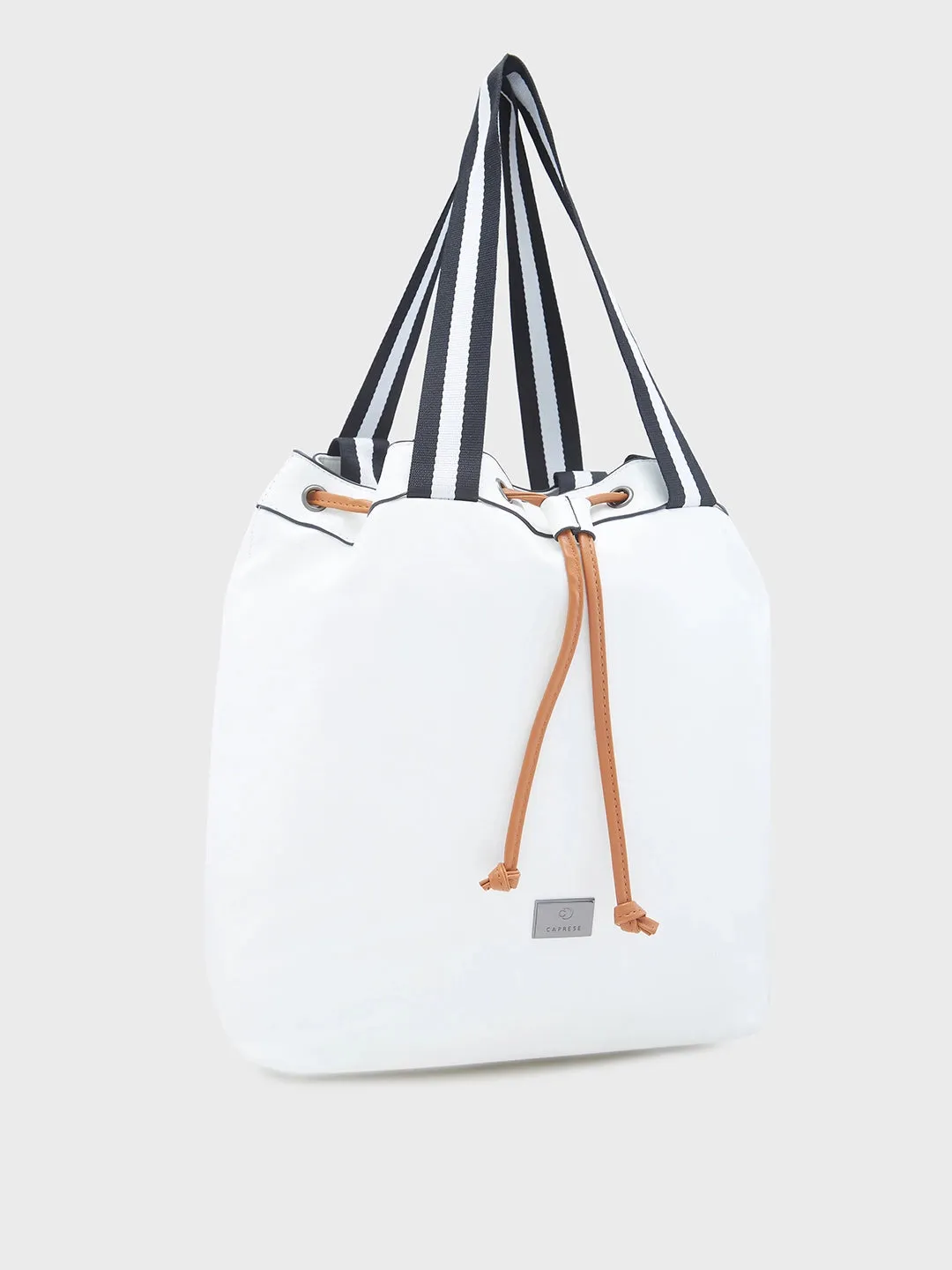 Caprese Sandie Large White Satchel Bag