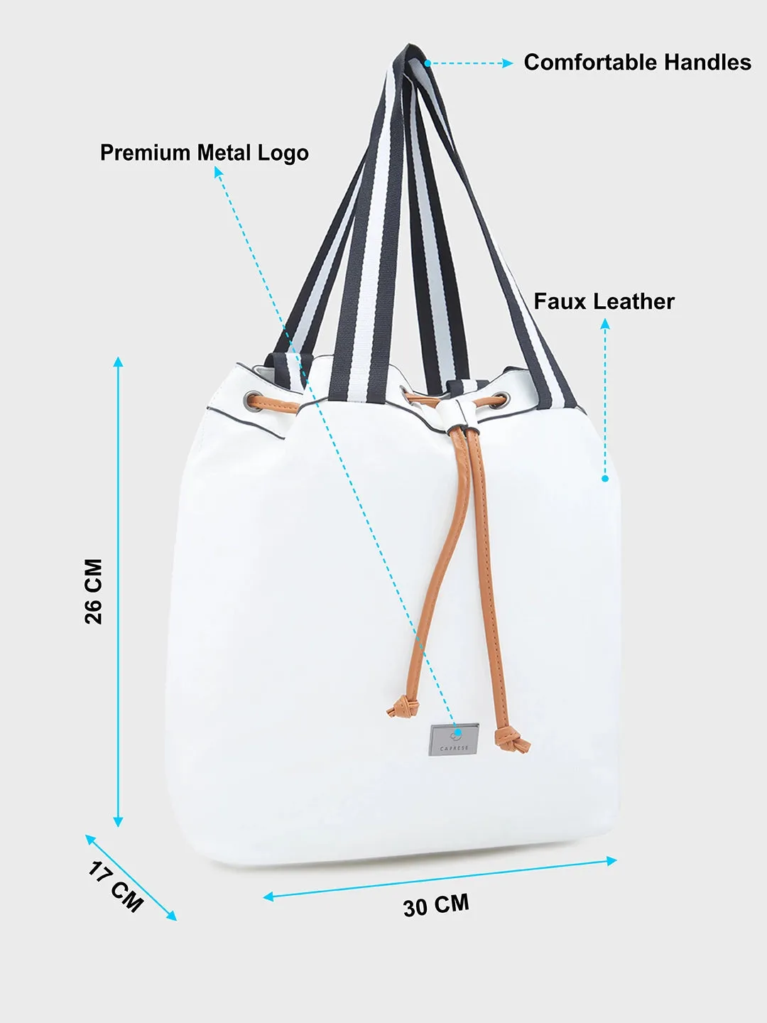 Caprese Sandie Large White Satchel Bag