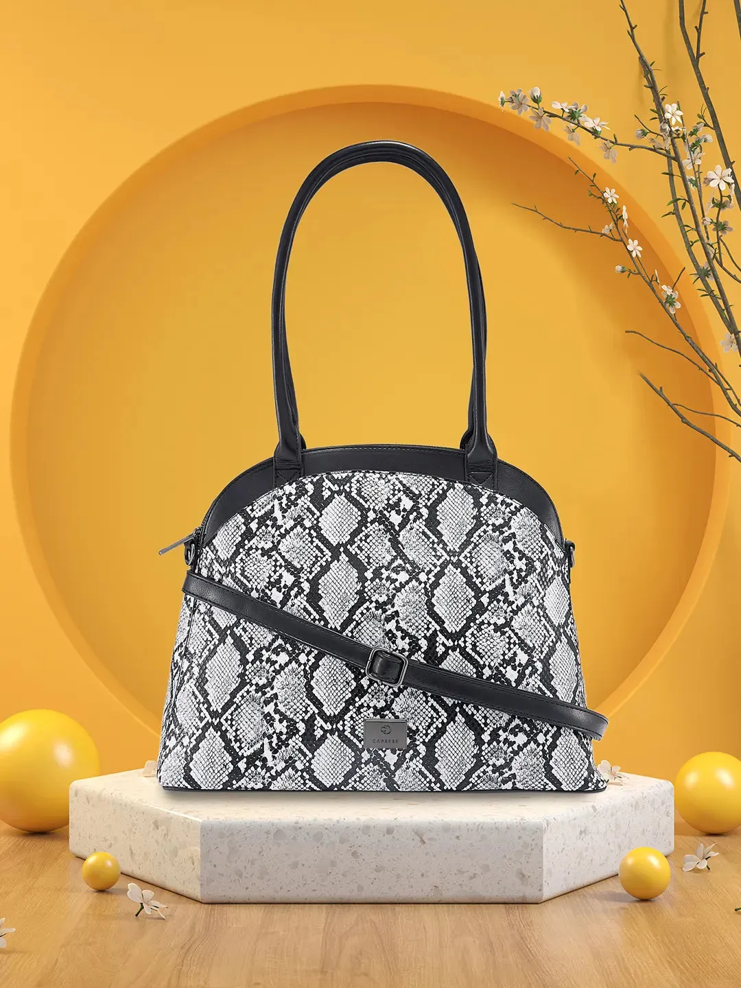 Caprese Saylor Large Black Satchel Bag