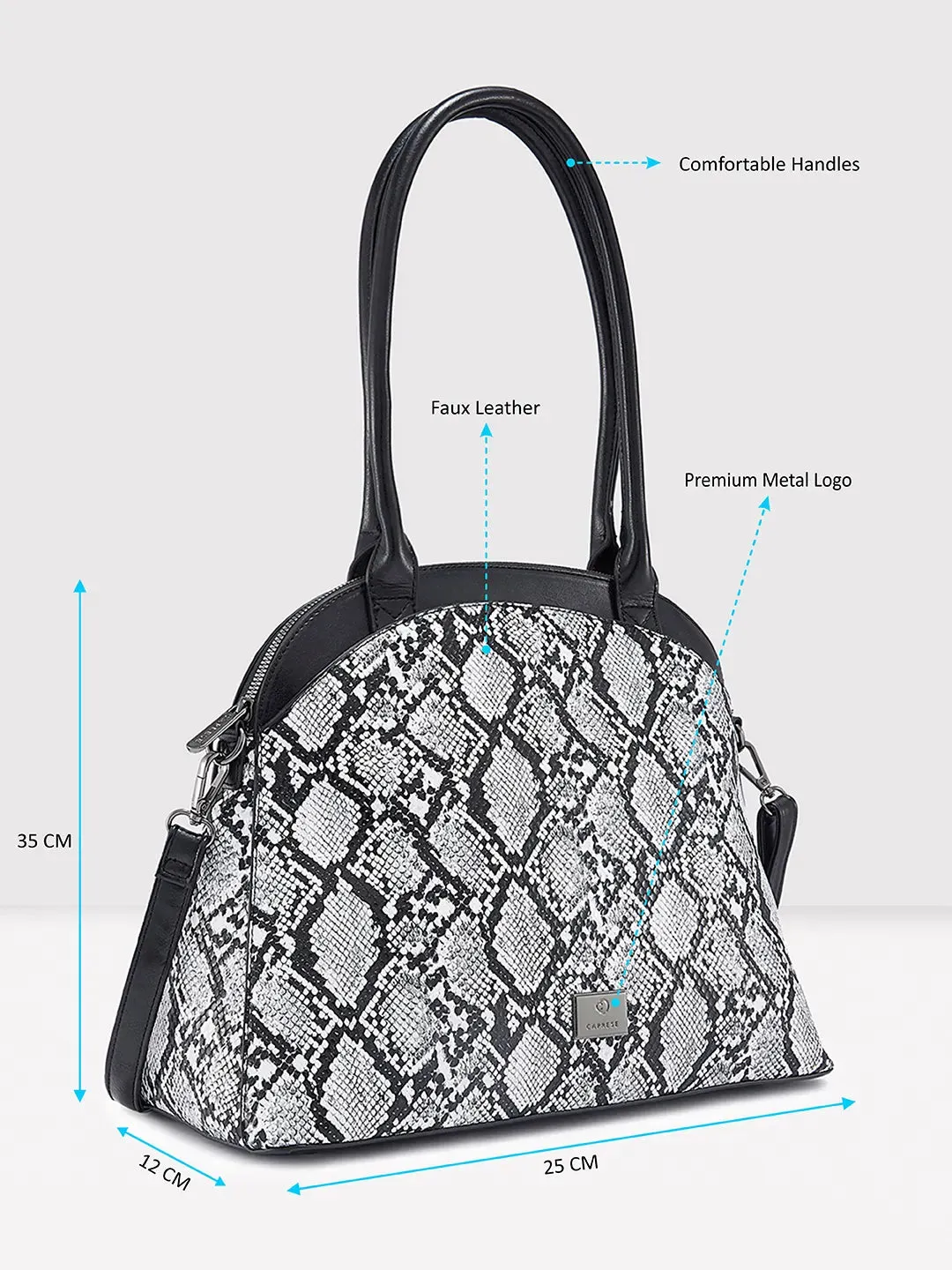 Caprese Saylor Large Black Satchel Bag