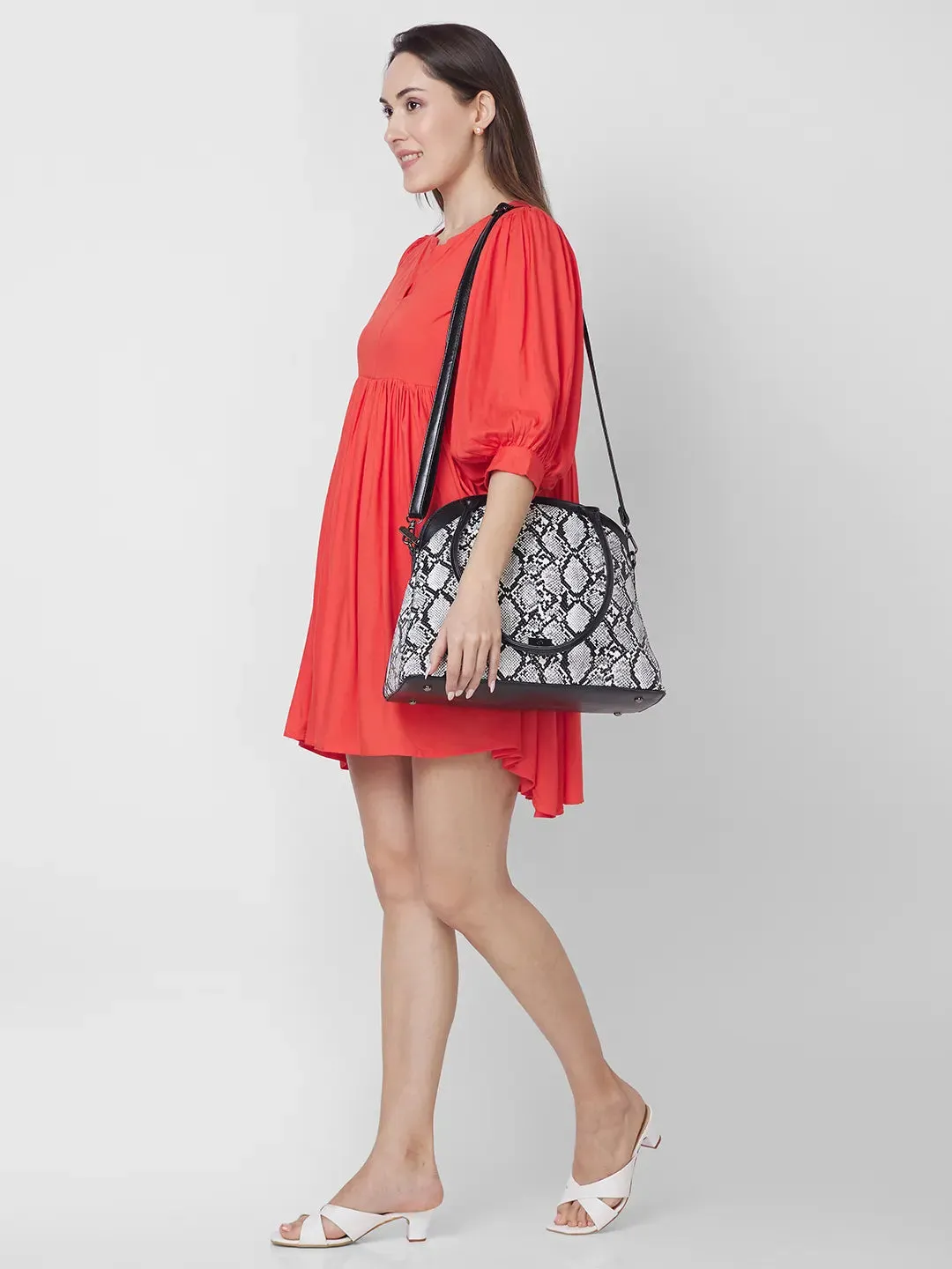 Caprese Saylor Large Black Satchel Bag