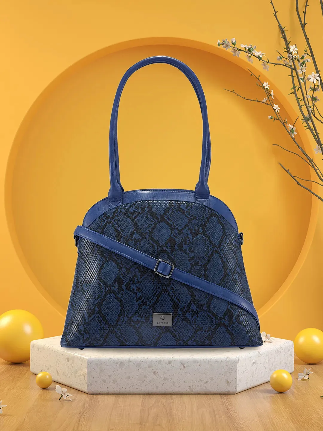 Caprese Saylor Large Blue Satchel Bag