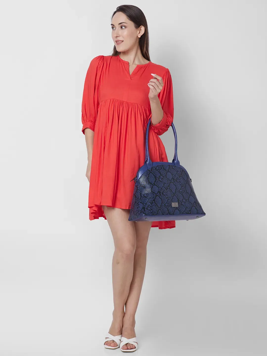 Caprese Saylor Large Blue Satchel Bag