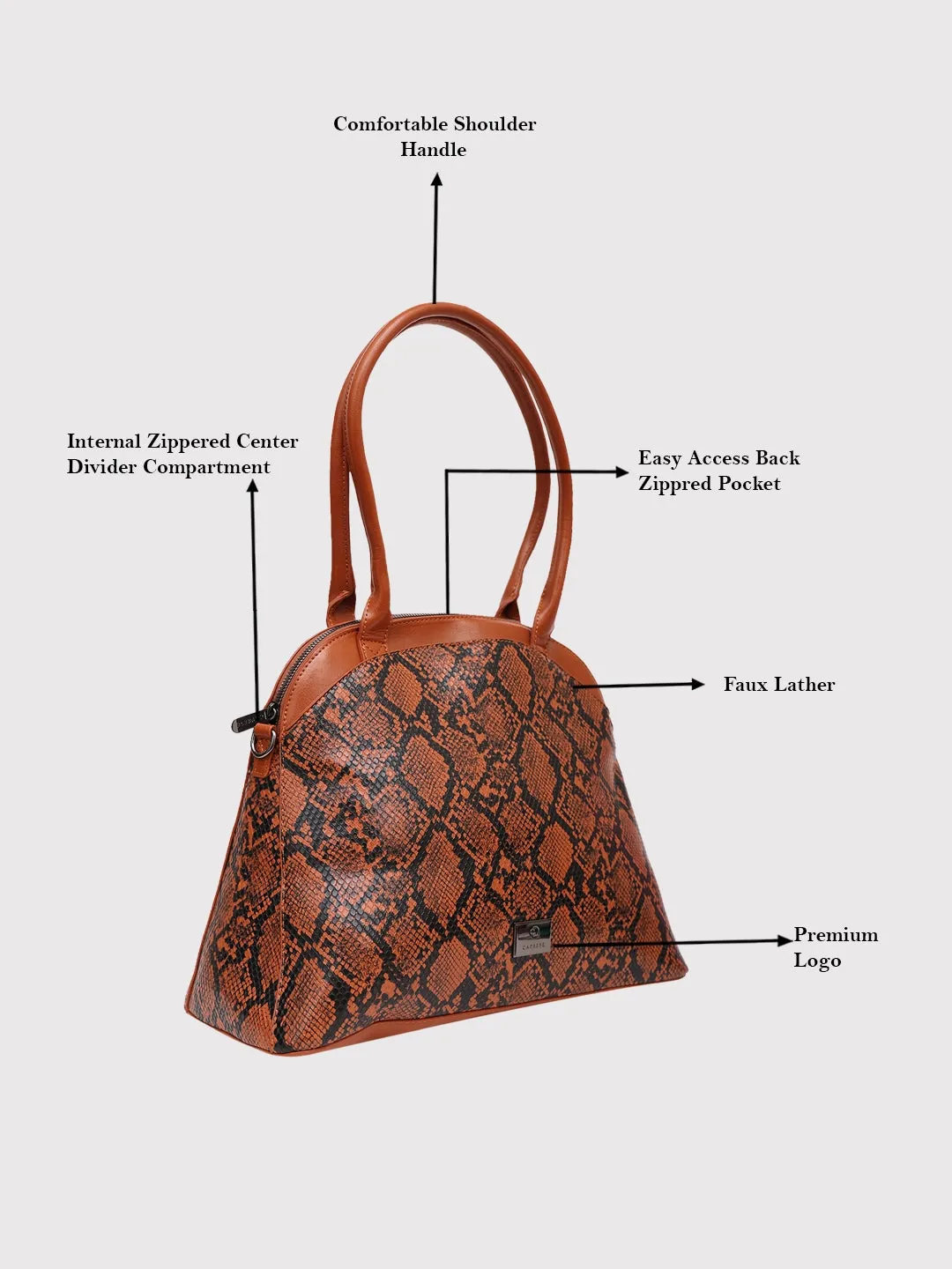 Caprese Saylor Large Tan Satchel Bag