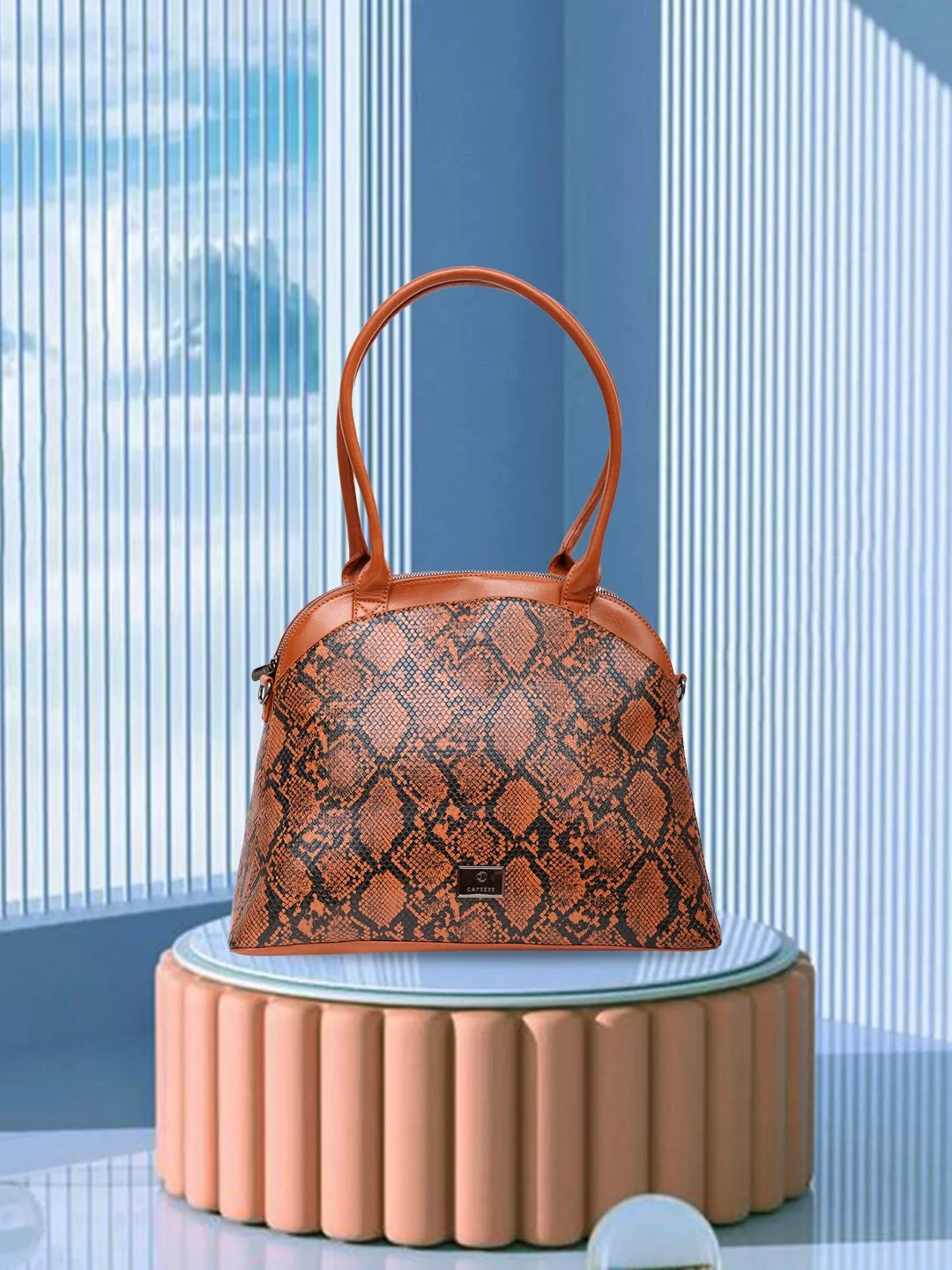 Caprese Saylor Large Tan Satchel Bag
